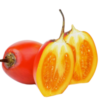 <p class="nom">Le tamarillo</p><p class="description">Pourquoi on l’aime? Pour son goût sucré et acidulé qui rappelle un peu la tomate ou le kiwi.</p>