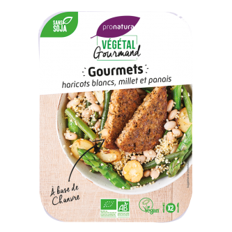 <p class="nom">Gourmets de haricots blancs, millet et panais, au chanvre</p><p class="description">L’authenticité des légumes du jardin à retrouver dans ces gourmets à base de chanvre, haricots blancs et millet pour des repas sains et gourmands.</p>