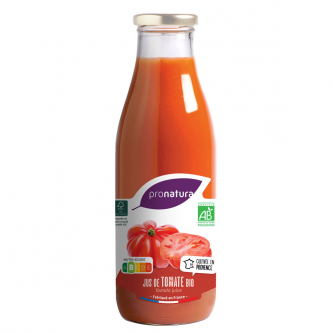 <p class="nom">Jus de Tomate</p><p class="description">Pour le jus de tomates des Producteurs, nous avons sélectionné la tomate Cœur de Bœuf dont la chair apporte son onctuosité, sa fraîcheur et ses arômes. Ce jus est très peu salé (2g/l).</p><p class="format">75cl</p>