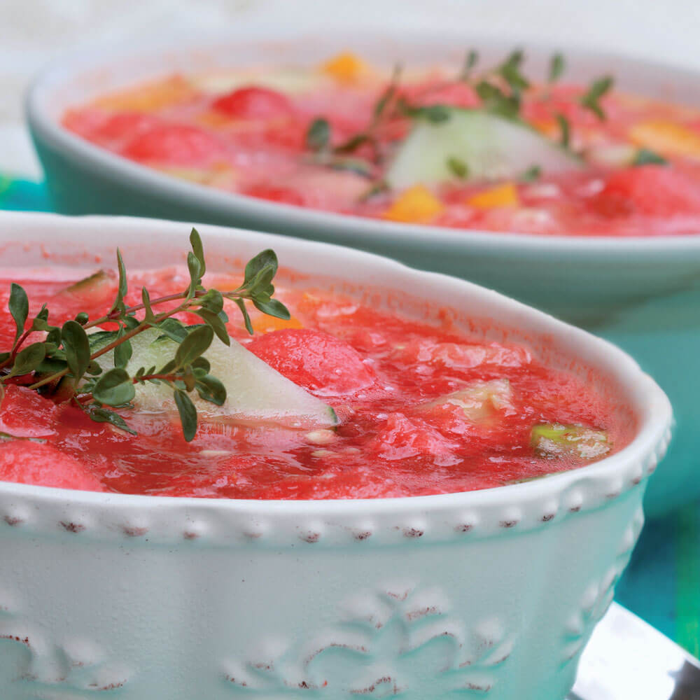 Gaspacho à la Pastèque et au Melon